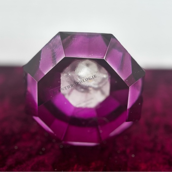 Anthropologie Cut Glass Holiday Tree Elegant Crystal Art Piece NIB Purple 8.5” - Picture 8 of 9